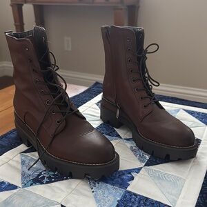Sam Edelman Brown Combat & Moto Boots